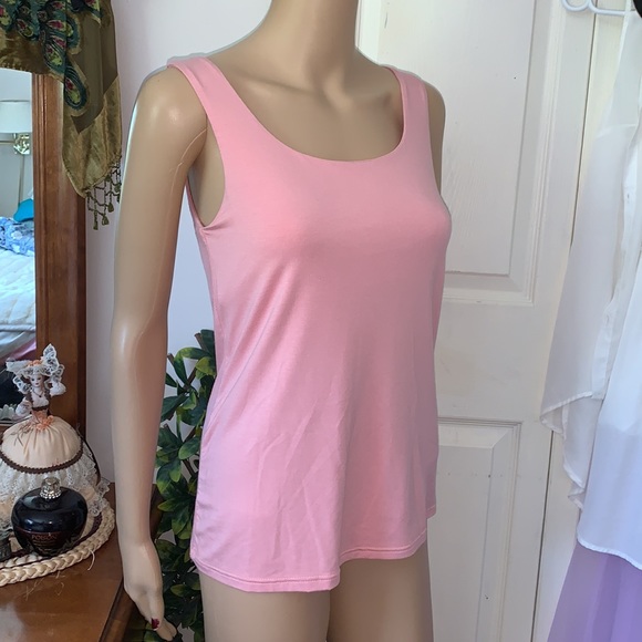 Arianne pink scoop neck built in shelf bra tunic tank top S - Picture 8 of 12